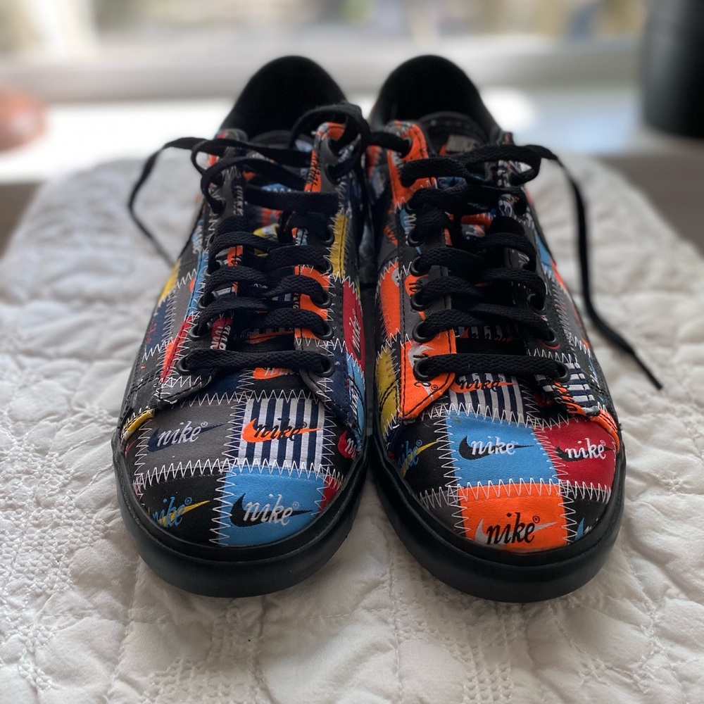 Nike Patchwork Low-Top Sneakers in Black, Red, Blue, Orange, Yellow, Cream - Picture 3 of 10